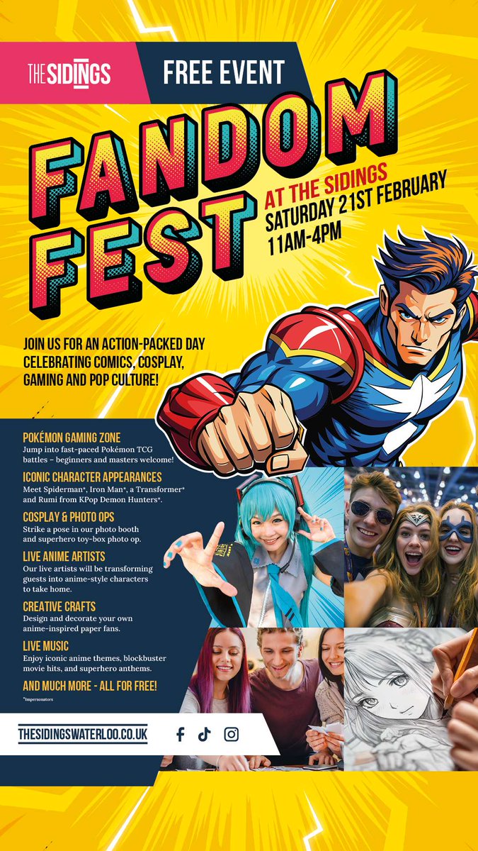 Fandom Fest free to enter comic con, anime con heads to london waterloo Sidings February&nbsp;21st